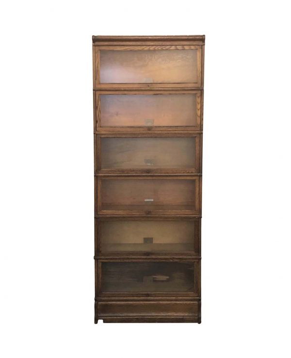 Bookcases - Antique Seven Shelf Oak Globe Wernicke Barrister Bookcase