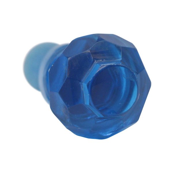 Bottle Stoppers - Vintage Small Blue Glass Faceted Bottle Stopper