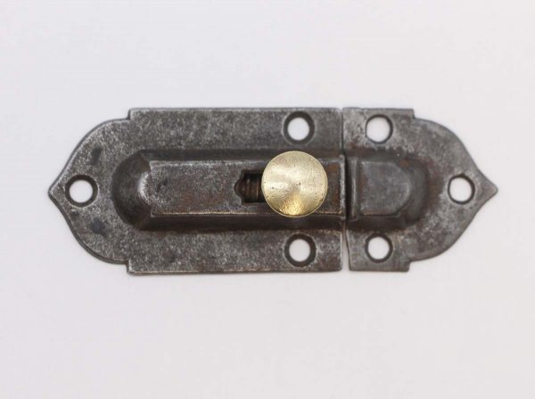 Cabinet & Furniture Latches - Arts & Crafts 3.5 in. Steel Black Cabinet Latch with Brass Button