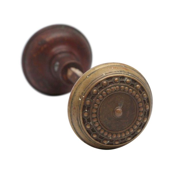 Door Knobs - 1900s Bronze Concentric Dotted Corbin Como Door Knobs