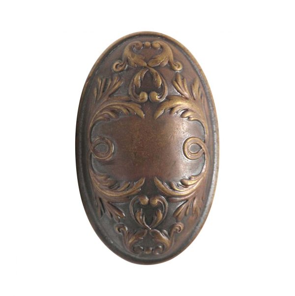 Door Knobs - Antique 1890s Brass Yale & Towne Arcadian Oval Door Knob