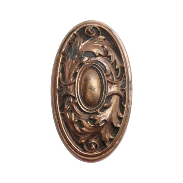 Door Knobs - Antique 1900s Corbin Cast Bronze Marseilles Oval Entry Door Knob