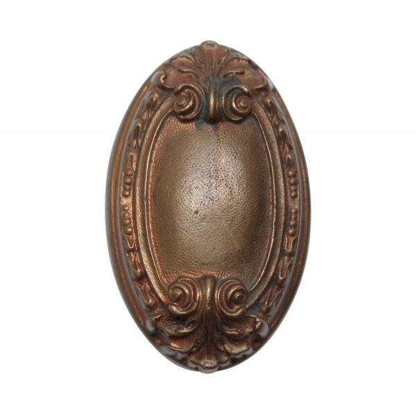 Door Knobs - Antique 1900s Louis XV Bronze Oval Entry Door Knob