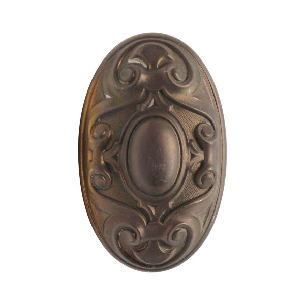 Door Knobs - Antique 1910s Yale & Towne Matte Bronze Meridian Oval Door Knob