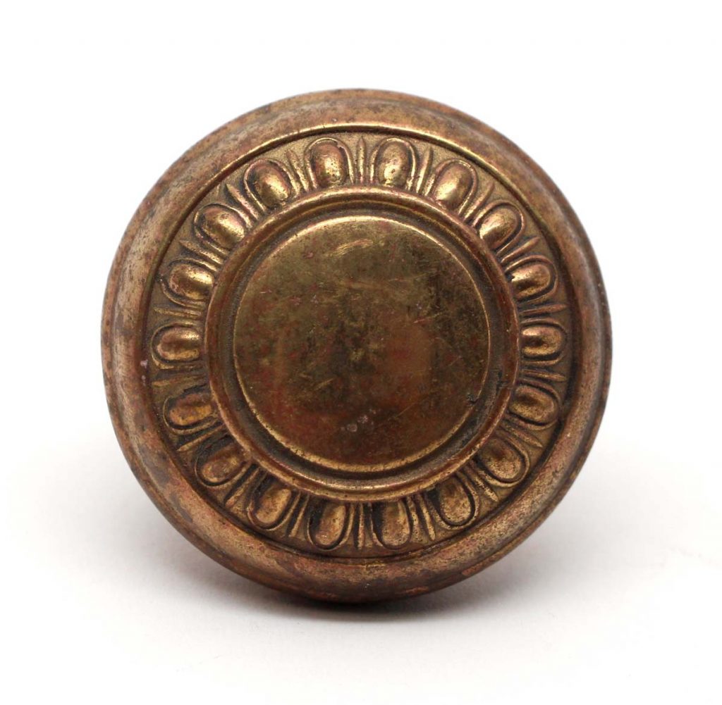 Antique Brass Egg & Dart Interior Door Knob | Olde Good Things