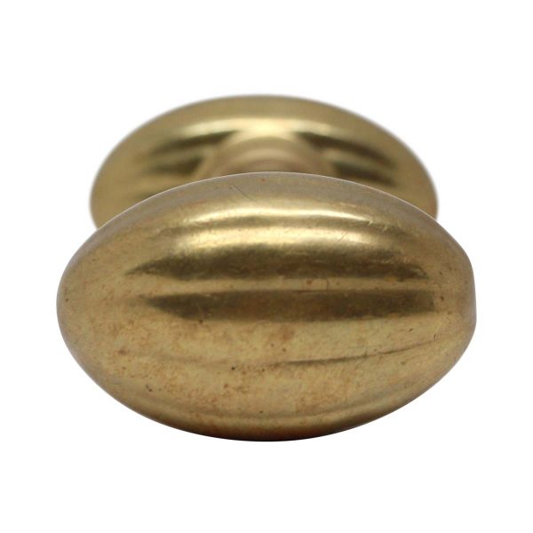 Door Knobs - Antique Cast Brass Pair of Oval Door Knobs