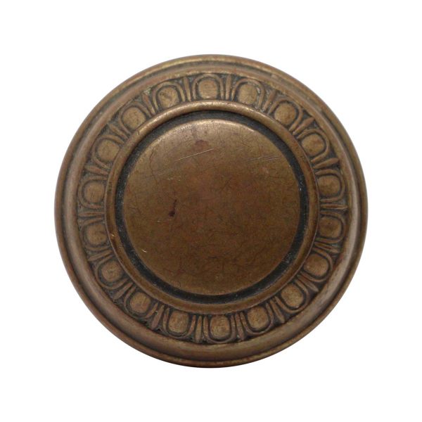 Door Knobs - Vintage Brass Concentric Egg & Dart Entry Door Knob