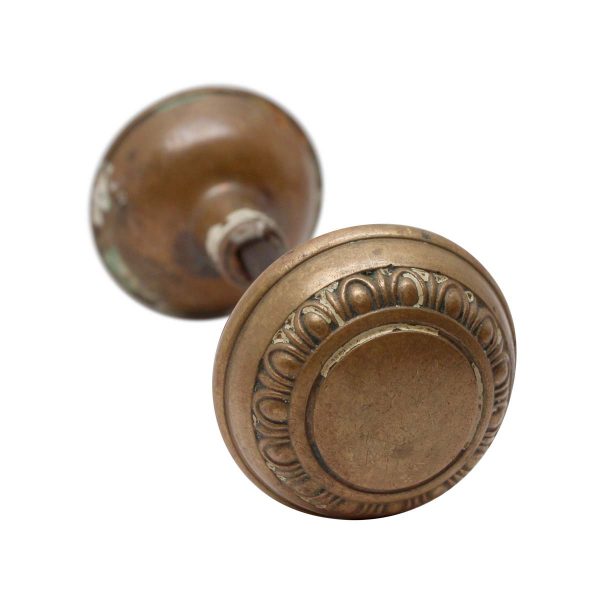 Door Knobs - Vintage Concentric Brass Egg & Dart Entry Door Knobs