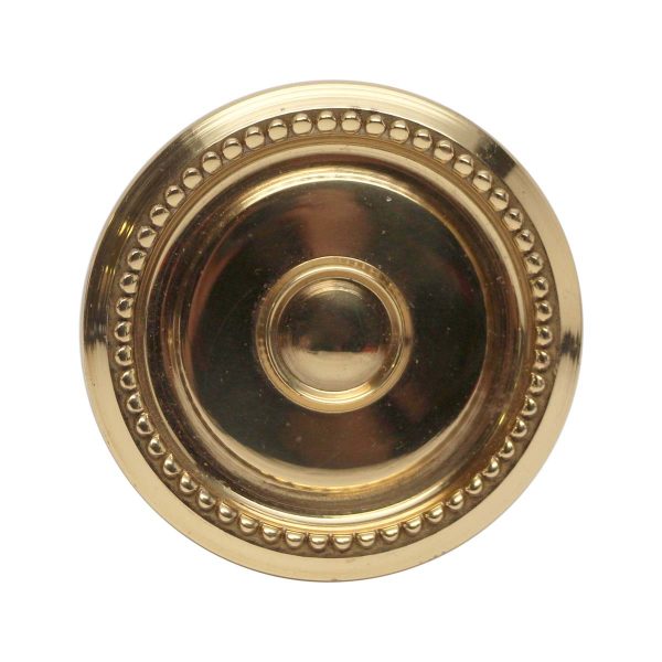 Door Knobs - Vintage Polished Brass Beaded Concentric Entry Door Knob