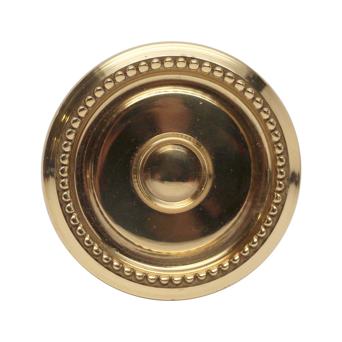 Vintage Polished Brass Beaded Concentric Entry Door Knob | Olde Good Things