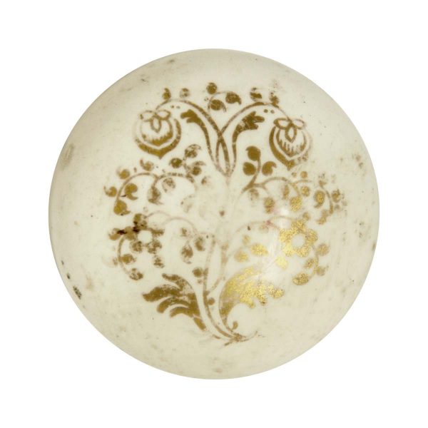 Door Knobs - Vintage White Gold Floral Porcelain Door Knob