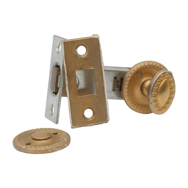 Door Locks - Vintage Beaded Brass Oval Closet Knob Set with Steel Lock