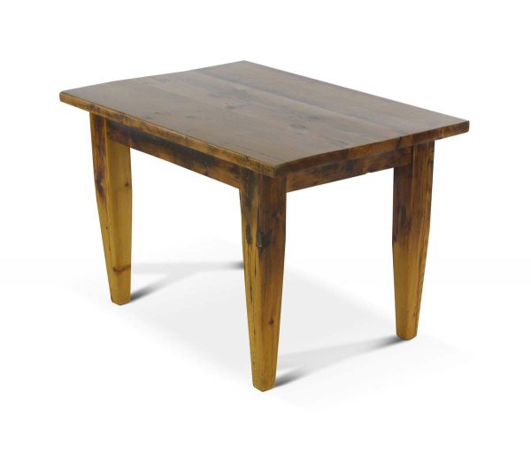Farm Tables - Handmade 3.8 ft Natural Pine Tapered Legs Farm Table