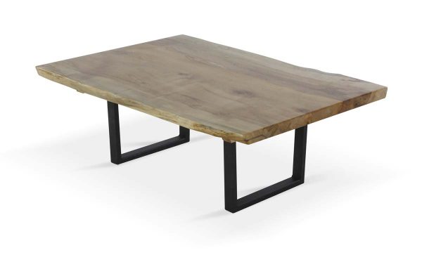Farm Tables - Live Edge Natural Maple 4 ft Coffee Table with Steel Tube Base