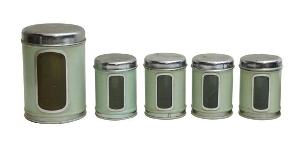 Kitchen - Vintage Brabantia Green French Kitchen Canister Set