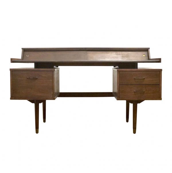Office Furniture - Vintage Drexel Mid Century Modern Walnut Desk