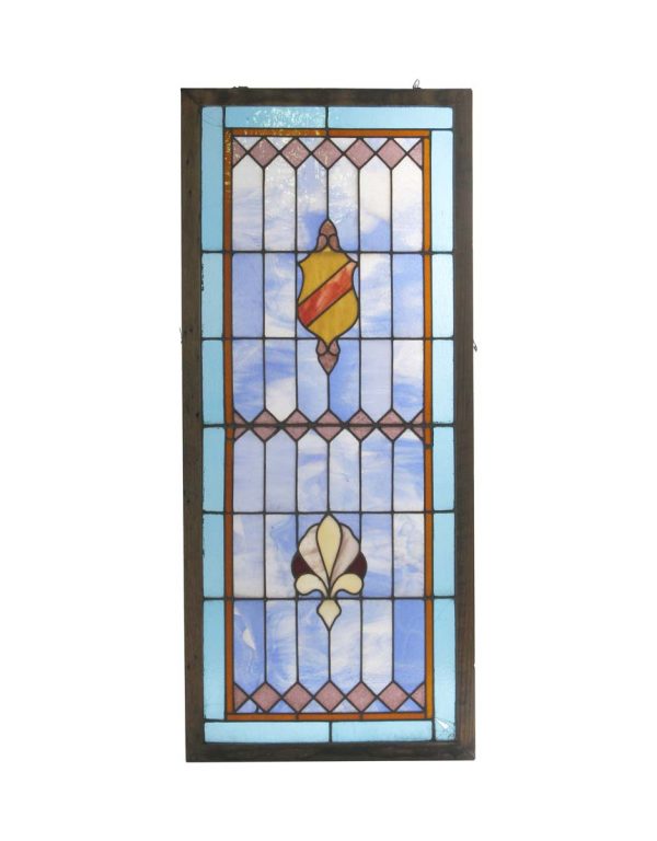 Stained Glass - Antique Shield & Shell Motif Stained Glass Window