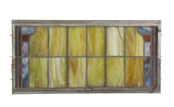 Stained Glass - Antique Steel Frame Yellow Stained Glass Window