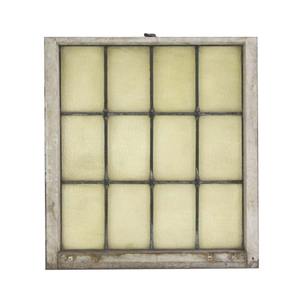 Stained Glass - Reclaimed Leaded Textured Glass Pale Yellow Window