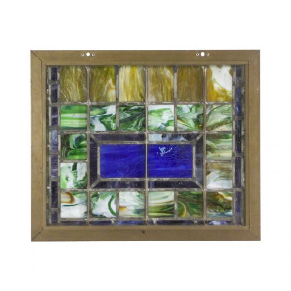 Stained Glass - Reclaimed Vivid Colored Aluminum Frame Stained Glass Window