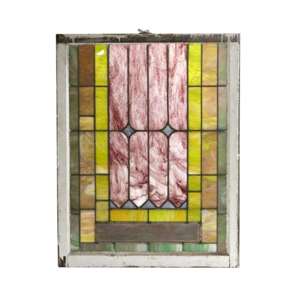 Stained Glass - Reclaimed Wood Frame Stained Glass Church Window
