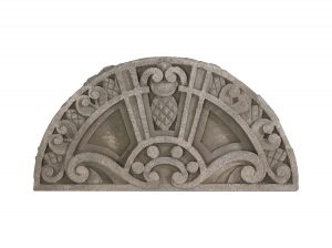 19th Century Carved Arched Pineapple Limestone Transom | Olde Good Things