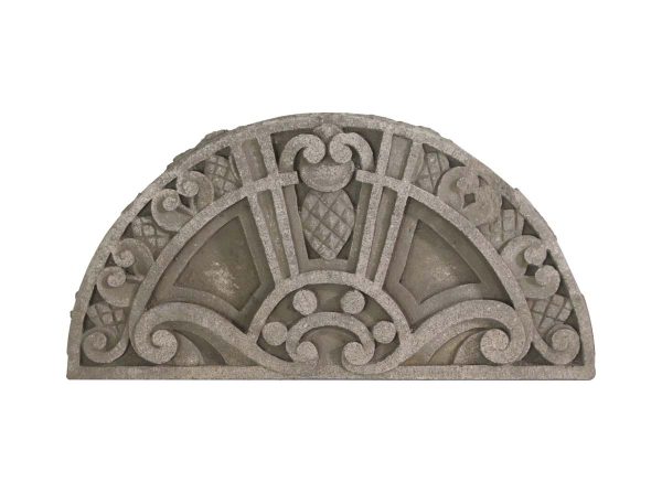 Stone & Terra Cotta - 19th Century Carved Arched Pineapple Limestone Transom