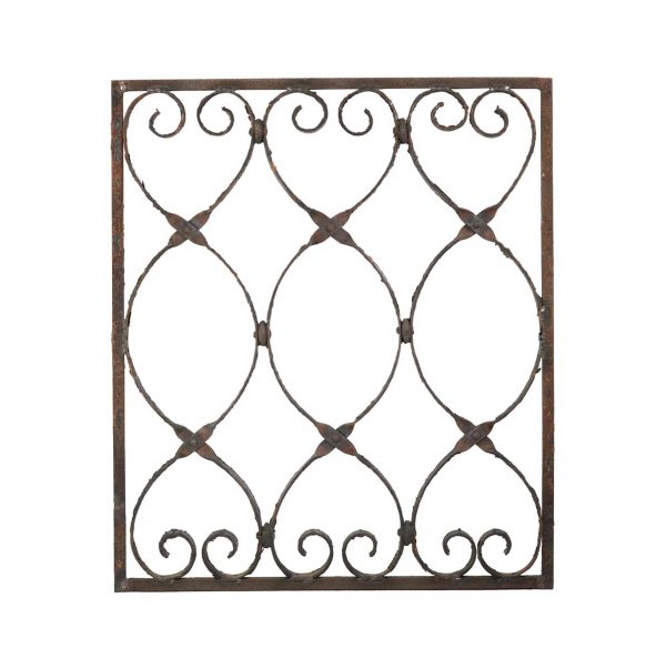 Balconies & Window Guards - 1900s Wrought Iron Twisted Curls Panel