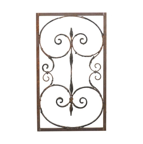 Balconies & Window Guards - Antique Black Wrought Iron Curled Panel