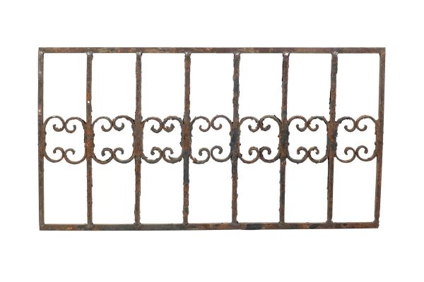 Balconies & Window Guards - Antique Wrought Iron Center Curl Panel Guard