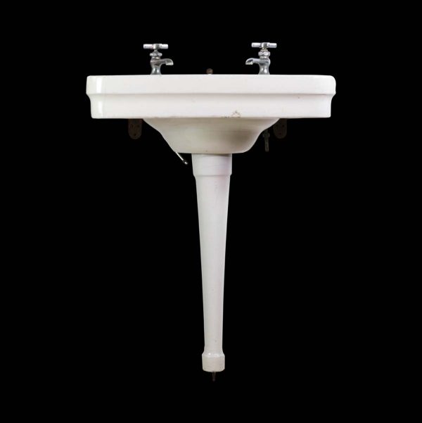 Bathroom - 1920s Solid Porcelain Peg Leg Pedestal Sink