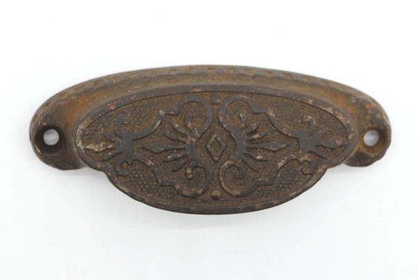 Cabinet & Furniture Pulls - Antique Cast Iron 4 in. Victorian Bin Pull