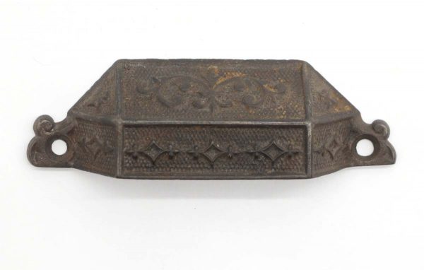 Cabinet & Furniture Pulls - Cast Iron Victorian 4.5 in. Antique Bin Pull