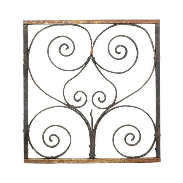 Decorative Metal - 1900s Wrought Iron 6 Spirals Panel
