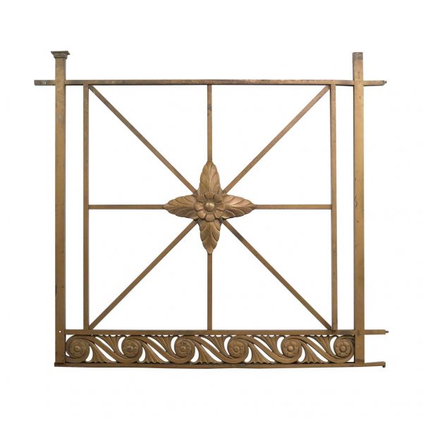 Decorative Metal - 1940s Art Deco Bronze Altar Gate with Floral Design