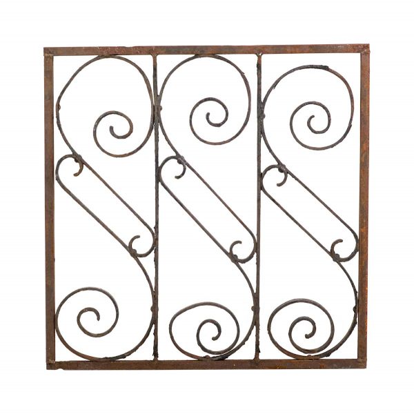 Decorative Metal - Antique 3 Fold Scrolls Wrought Iron Panel
