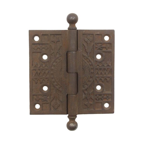 Door Hinges - Aesthetic Cast Iron Oriental 4.5 x 4.5 Butt Antique Door Hinge