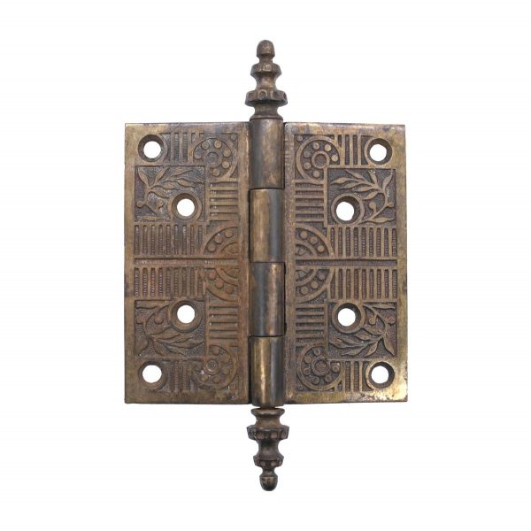Door Hinges - Antique Aesthetic Steeple Tip 4.5 x 4.5 Bronze Plated Steel Butt Door Hinge