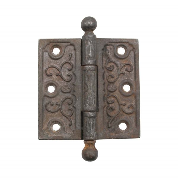 Door Hinges - Antique Cast Iron 3.5 x 3.5 Ball Tip Victorian Butt Door Hinge