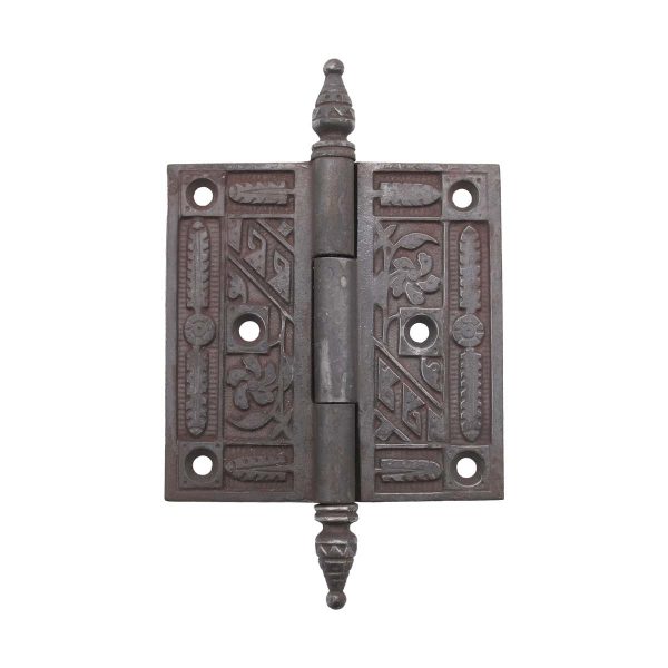 Door Hinges - Antique Cast Iron 3.5 x 3.5 Victorian Steeple Tip Butt Door Hinge