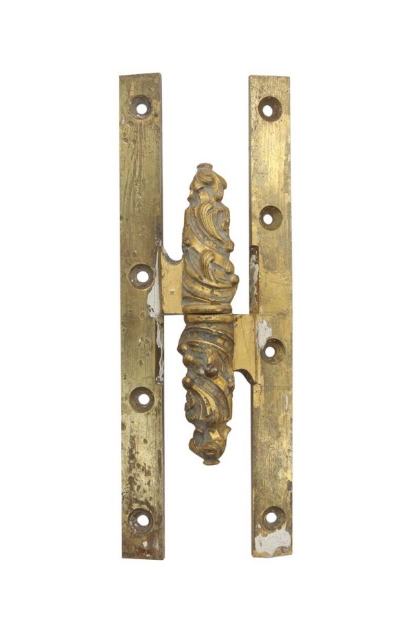 Door Hinges - Antique Gold Gilded Neoclassical Olive Paumelle 8 x 3 Door Hinge