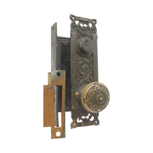 Door Knob Sets - Antique Bronze Columbian Entry Door Knob & Lock Set