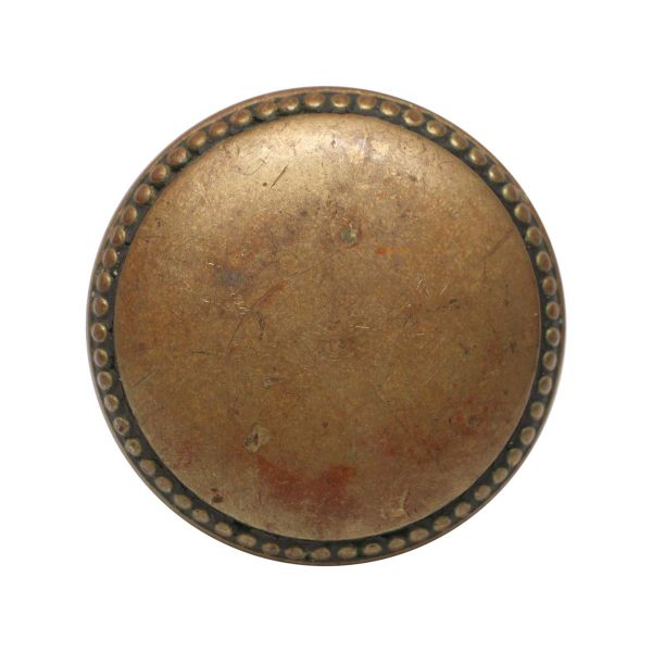 Door Knobs - Antique Cast Brass Beaded Concentric Door Knob