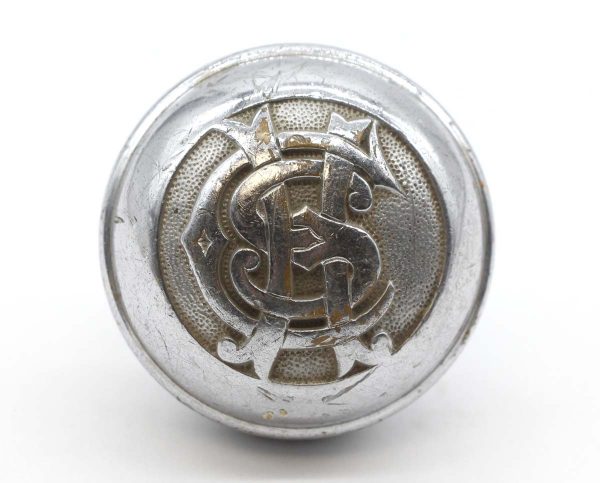 Door Knobs - Antique Corbin Nickel Plated Emblematic CSH Door Knob