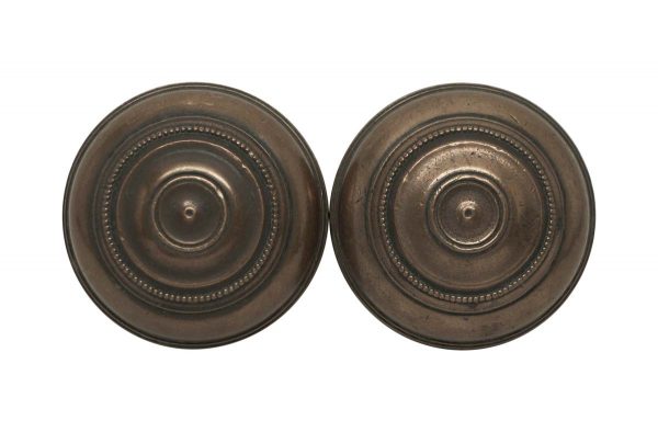 Door Knobs - Vintage Concentric Circular Bronze Entry Door Knobs