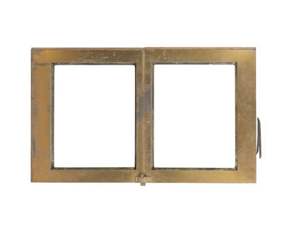 Door Transoms - Reclaimed Two Lite Brass Window Transom 35.875 x 21.5