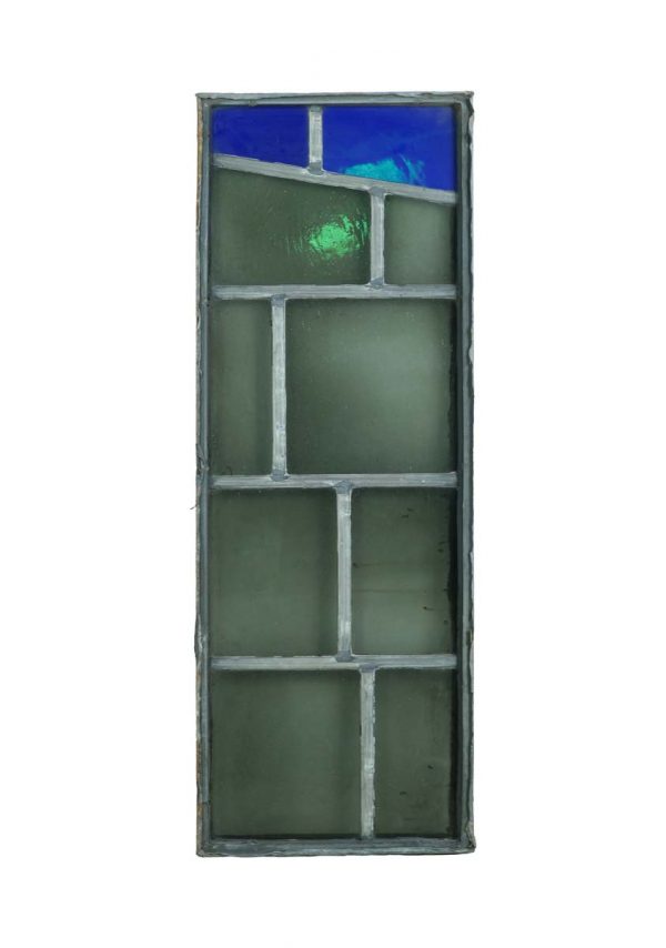 Exclusive Glass - Robert Sowers Blue & Gray Mid Century JFK Glass Window