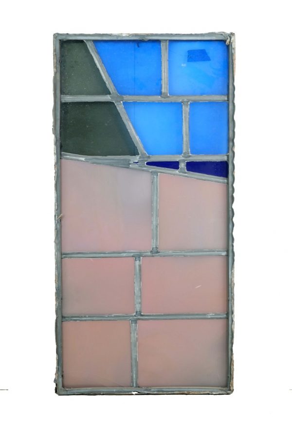 Exclusive Glass - Robert Sowers Blue & Red Mid Century JFK Glass Window