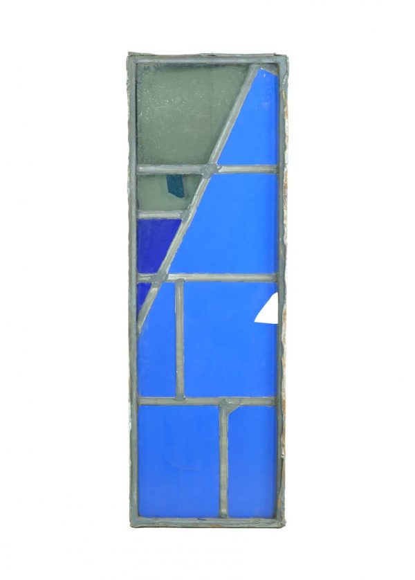 Exclusive Glass - Robert Sowers Dark & Light Blue Mid Century JFK Glass Window