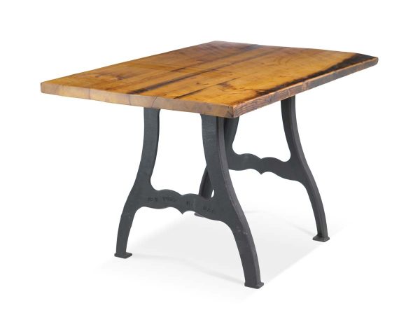 Farm Tables - Handmade 4 ft Natural Pine Cast Iron New York Dining Table